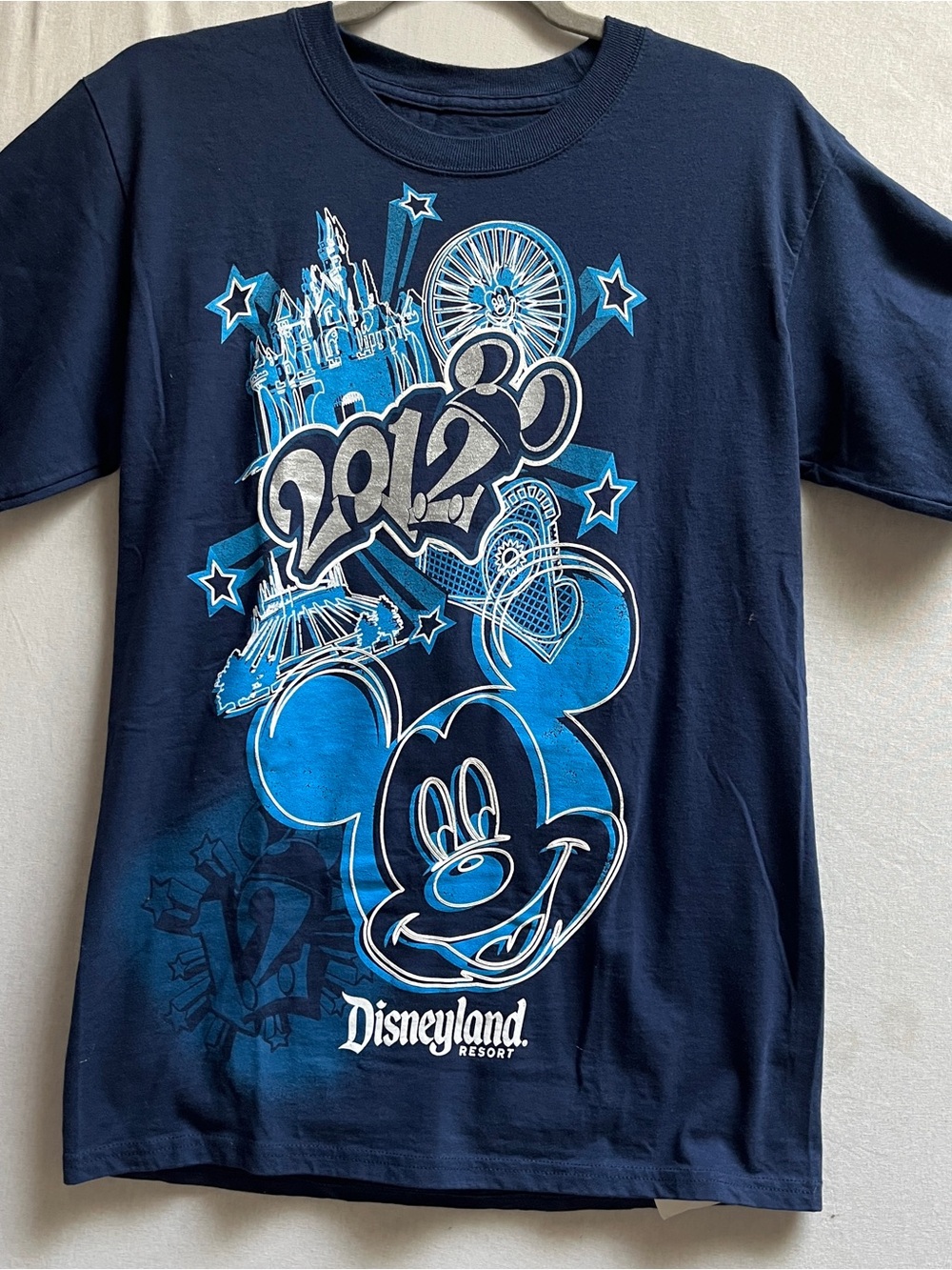 Hanes Navy Blue Disneyland 2012 Mickey Mouse Graphic Tee Womens Size S